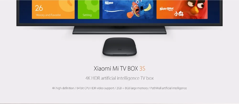 Xiaomi Mi 3S ТВ приставка Многоязычная Google Android 6,0 ТВ приставка 2 ГБ 8 ГБ Четырехъядерный 4K Bluetooth 4,1+ EDR приставка медиаплеер