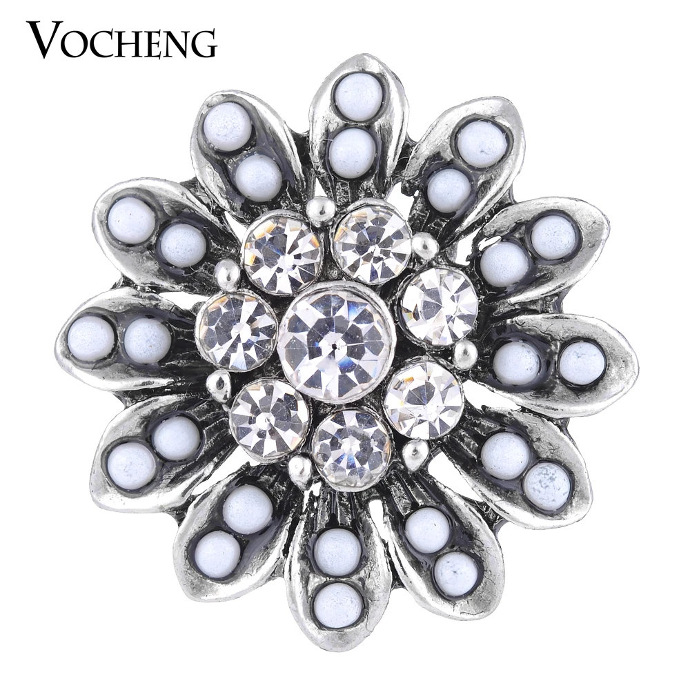 

10PCS/Lot Wholesale Vocheng Ginger Snap 2 Colors Bead 18mm Purple White Blossom Charm Vn-1120*10 Free Shipping