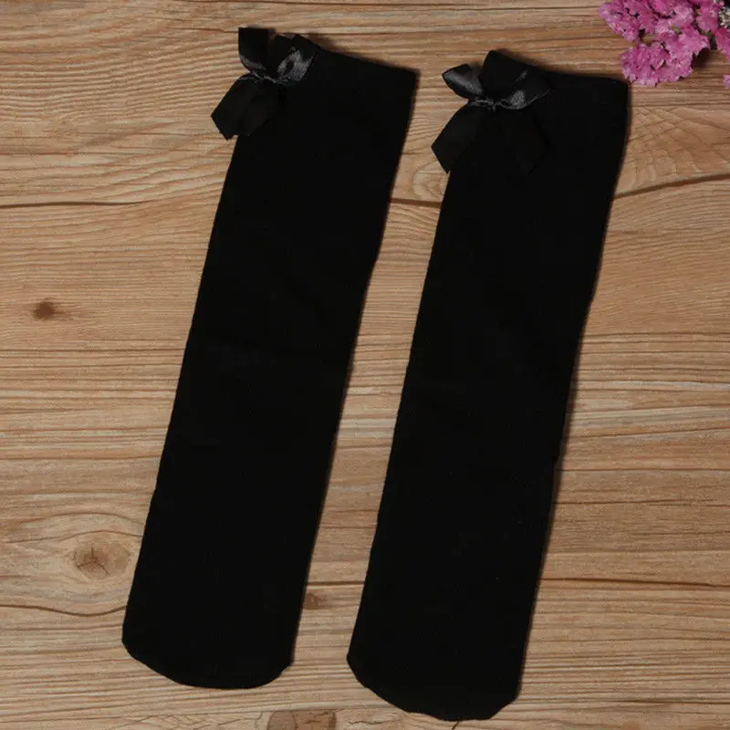 2017 новое поступление черные красивые чулки по колено с бантом для маленьких