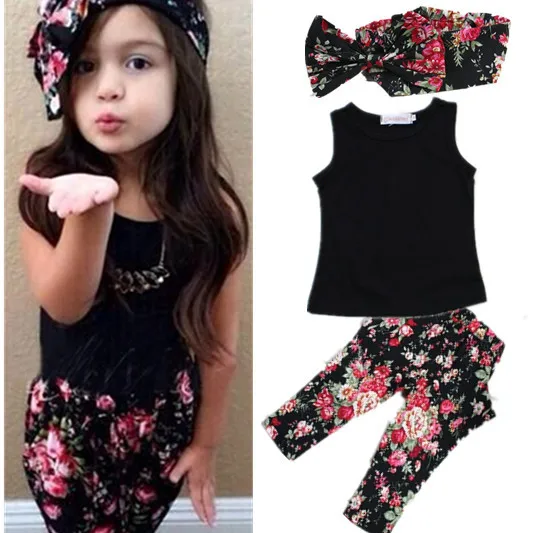 Комплект одежды для маленьких девочек 2–7 лет комплект модной из 3 предметов: