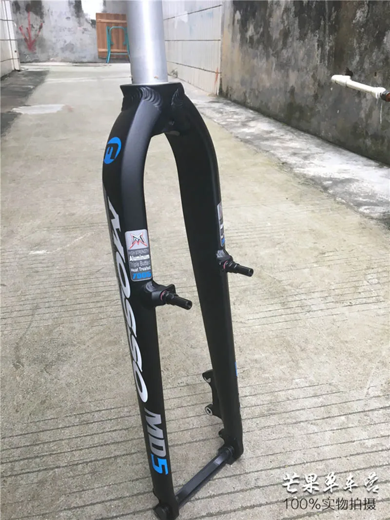 MD5 black blue MOSSO сплав 7005 2" MTB жесткая вилка 28,6 мм 1 1/8" дисковый тормоз V тормоз прямой 100 мм MD2 PRO вилки - Цвет: MD5 black blue