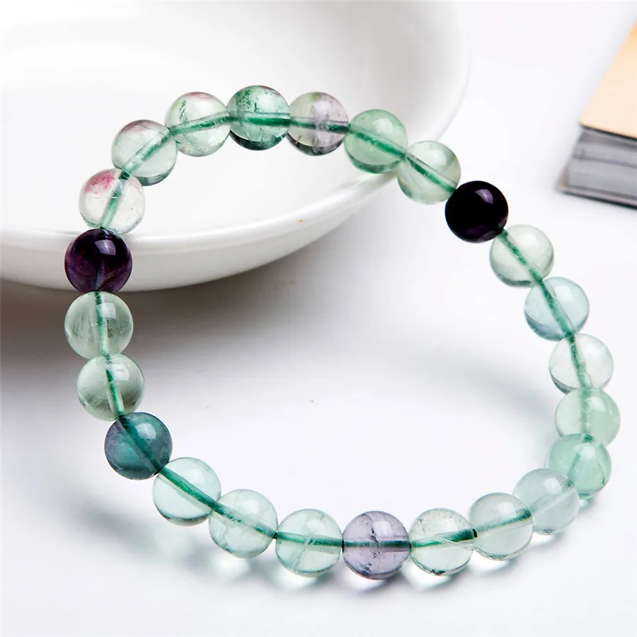 Свободная перевозка груза 8мм природных флюорита кварца браслеты простирания