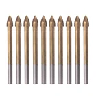 10x сверло из титана и керамики для стеклянной плитки, насадка из карбида вольфрама с крестовой головкой 8 мм