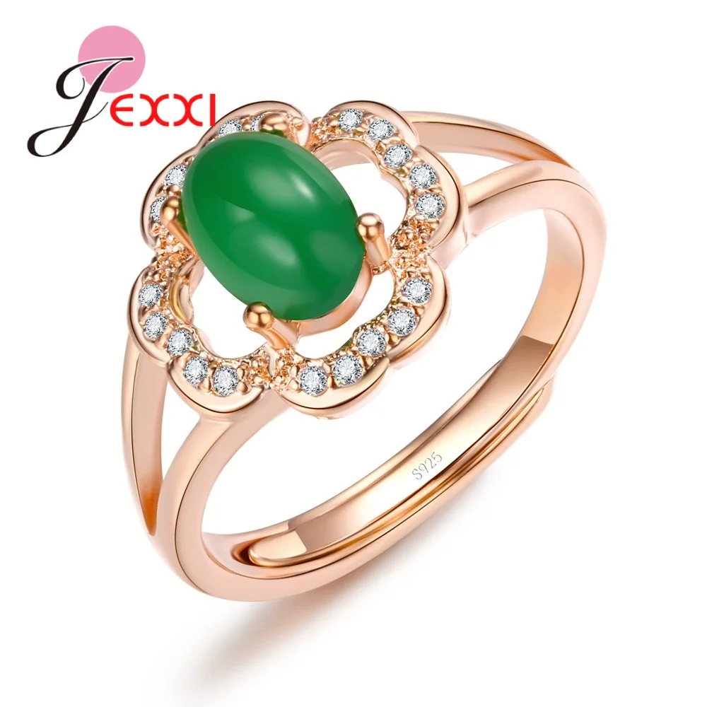 Новые модные очаровательные Высококачественные золотые кольца Rosae с зеленым