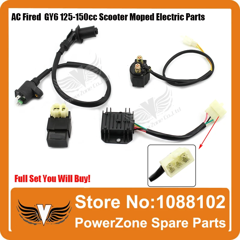 Катушка зажигания + блок CDI 5-контактный выпрямитель электромагнитное реле GY6 50cc