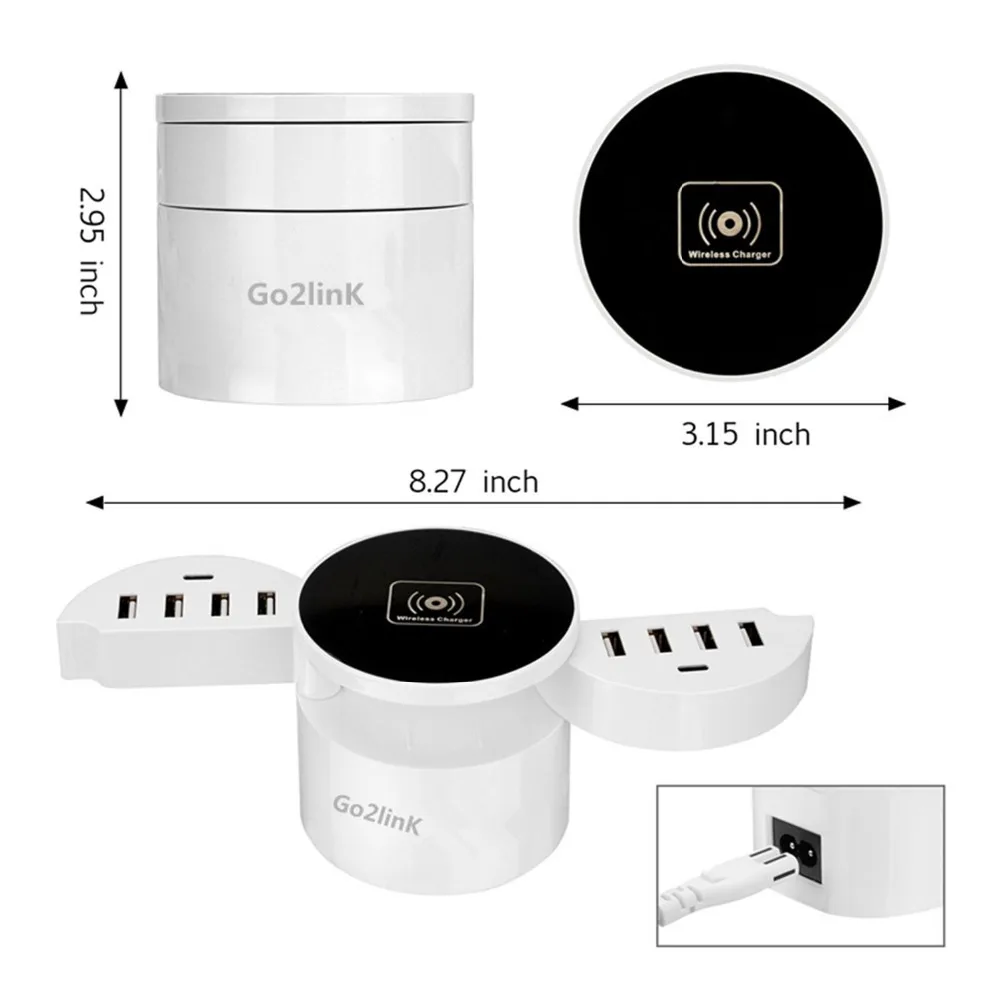 

For iPhone 8 8Plus X Wireless Charger Phone Accessory Mini Charging Pad Dock Case For Apple iPhone X 10 8 Plus 10 Ports Charger