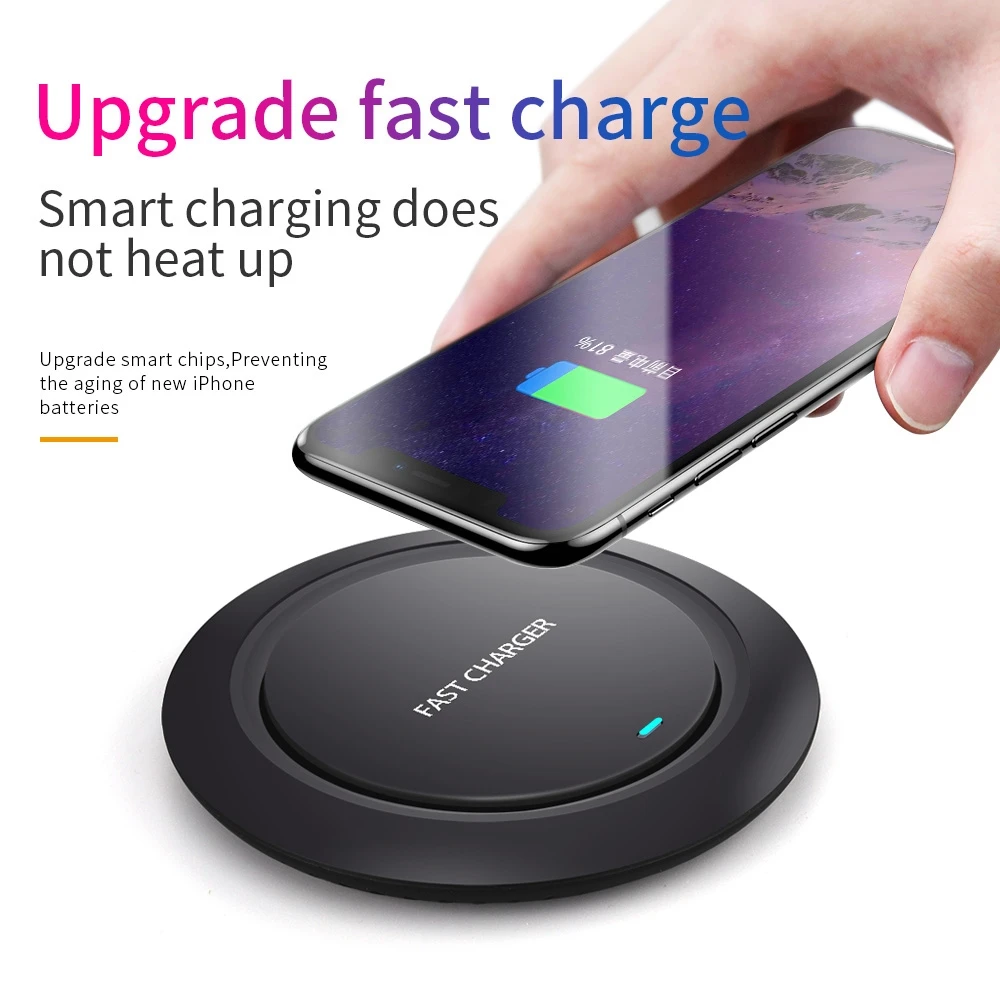 Fdgao 10 Вт Qi Беспроводное зарядное устройство для iPhone 11 X XR XS Max 8 USB быстрая зарядка Pad