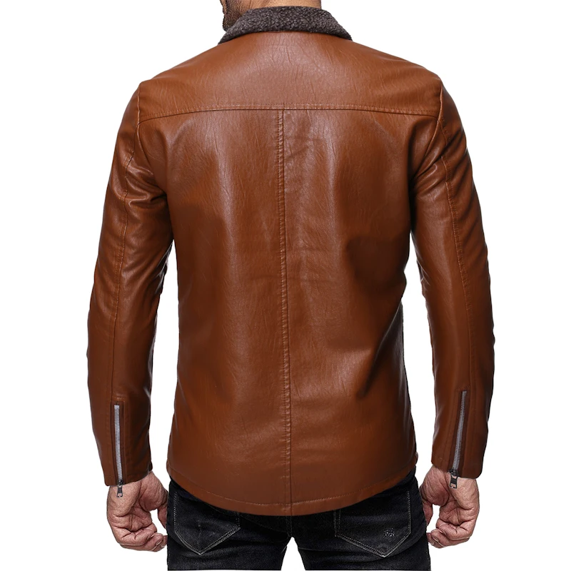 5XL куртки мужские зимние 2019 модные утолщенные кожаные пальто однотонные плюшевые