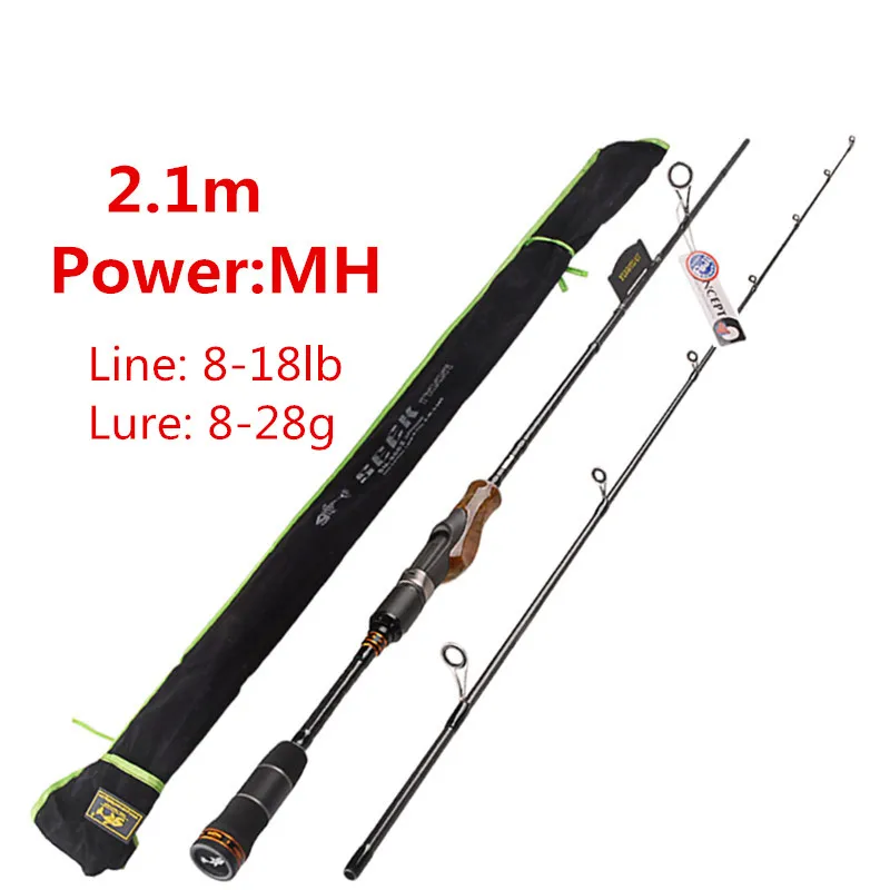 Бургундия 1,98 м/2,1 М/2,4 м спиннинговая Удочка 2 секции ML/m/MH power IM8 углеродная Приманка Удочка деревянная ручка корня Vara De Pesca Peche Carpe Olta - Цвет: Бургундия