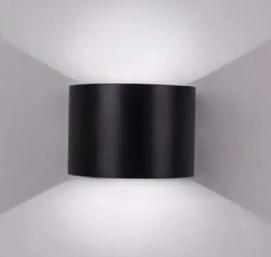 Black(white light)-R Вверх/вниз водосветодио дный стойкий светодиодный сад крыльцо Путь лампы, 12 Вт угол луча регулируемый Крытый настенный светильник бра свет - Испускаемый цвет: Black(white light)-R
