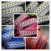 1 25mm hot stamped gold vintage pattern grosgrain 1 color printed ribbon diy bow gift wrap ribbon 10 yards free shipping