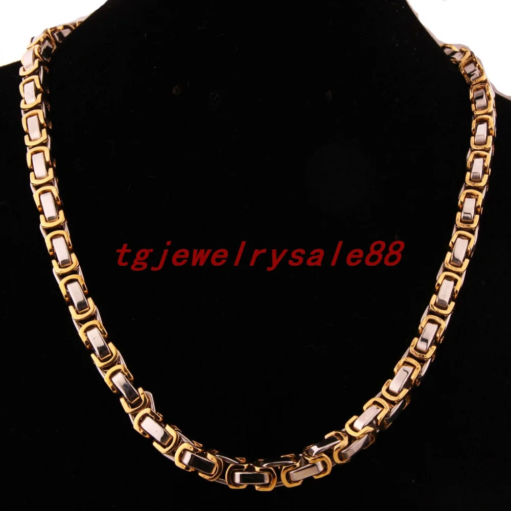 Мужская бижутерия в стиле панк ширина 5/6/8 мм серебристый золотой цвет