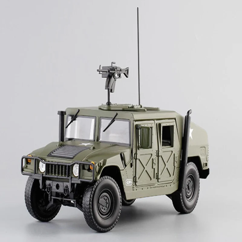 Классическая модель Hummer H1 1/18 военный автомобиль Уиллис игрушечный джип литой