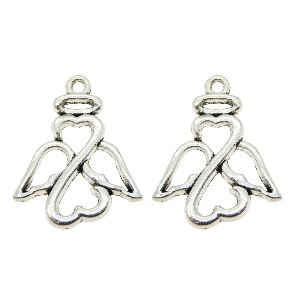 10 шт. Винтаж серебро Цвет сплав творческого Ангел Кулон украшения ручной работы