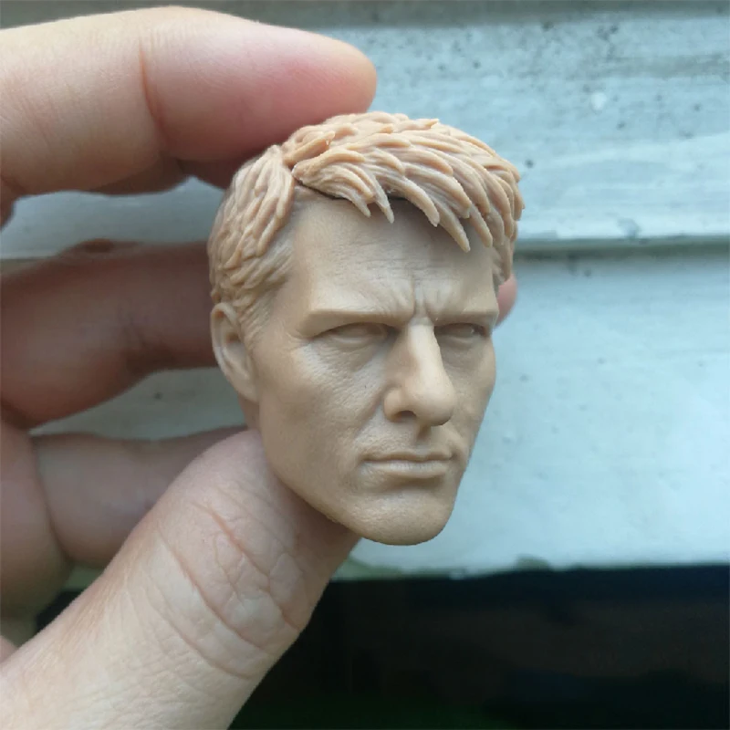 1/6 том круиз Неокрашенная голова лепки для мужских тел 12''|Игровые фигурки и