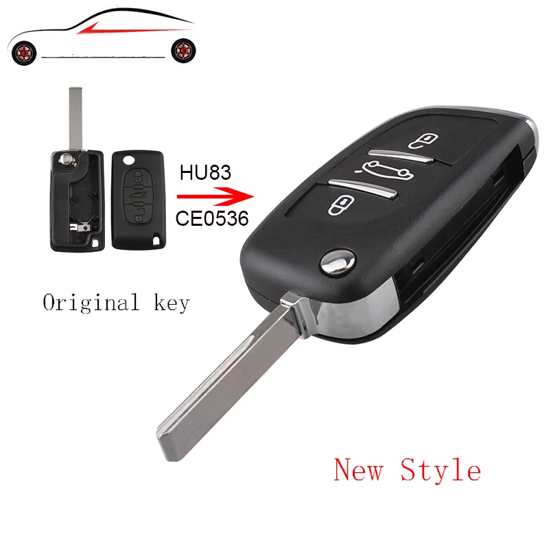 GORBIN 3 кнопочный раскладной чехол для автомобильного ключа Peugeot 207 308 307cc Citroen C2 C3 C4 C5
