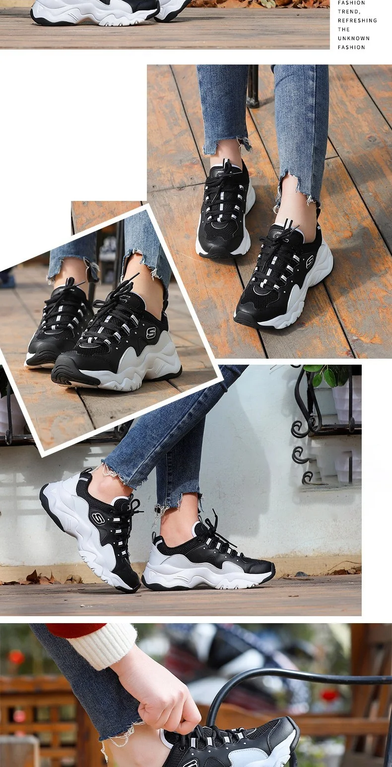 Skechers/Женская обувь; D'lites; модная женская брендовая повседневная обувь на платформе; женская прогулочная обувь; Chaussure Femme; 88888334-BKW