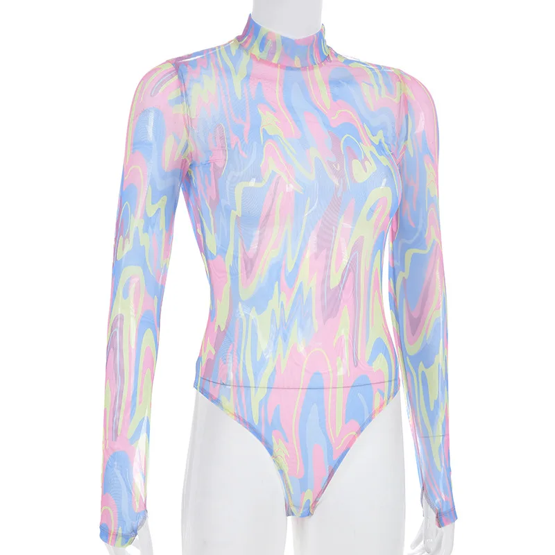 

leotard women pole dance rave clothes holographic clothing mesh sexy leotard for pole dancing pink camouflage
