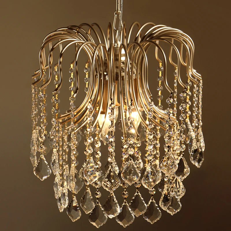 Скандинавский ретро роскошный хрустальный подвесной светильник E27 лампа
