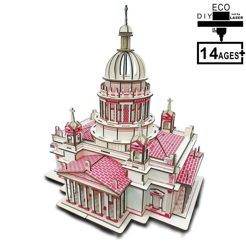 

DIY 3D Wooden Puzzle ISSA KIEV'S Cathedral Model Building Kits Education Wooden Toys for Children with 238pcs