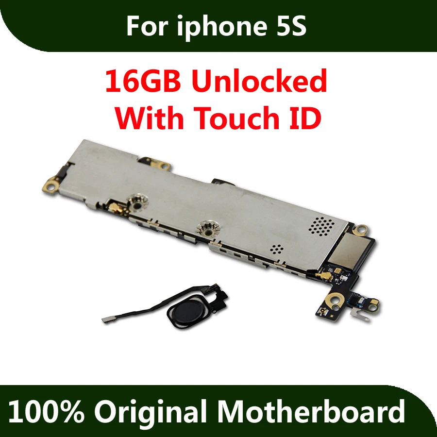 Завод разблокирована плата для iPhone 5S 16 ГБ Оригинал материнская с Touch ID IOS Системы