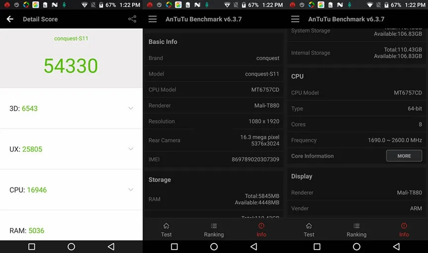 Conquest S11 прочный смартфон IP68 Водонепроницаемый 5,0 дюймов ips Android 7,0 6 Гб ram 128 ГБ rom NFC 16MP Cam мобильные телефоны
