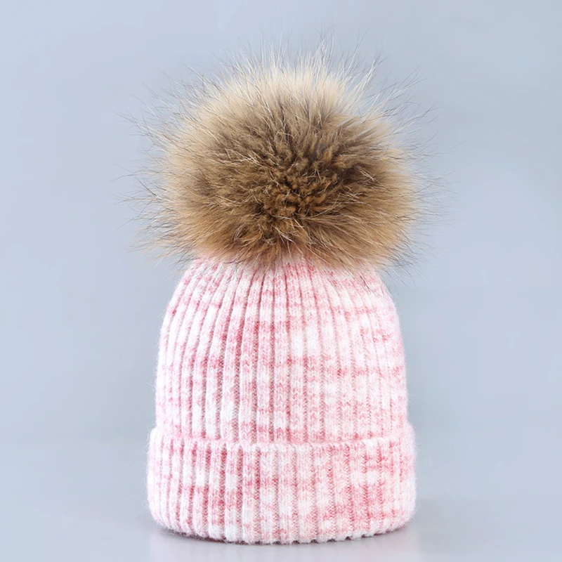 

Mingjiebihuo New fashion cute universal autumn and winter comfortable soft temperament warm lady big hair ball wool knit hat
