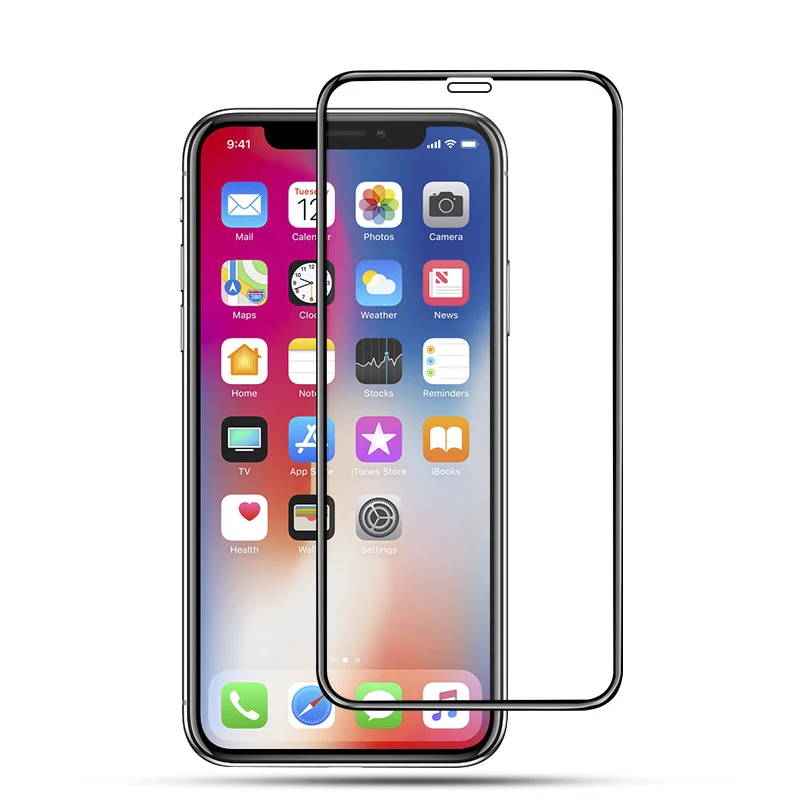 Iphone X защита экрана 5D изогнутый край закаленное стекло для iphone XS XR Максимальная