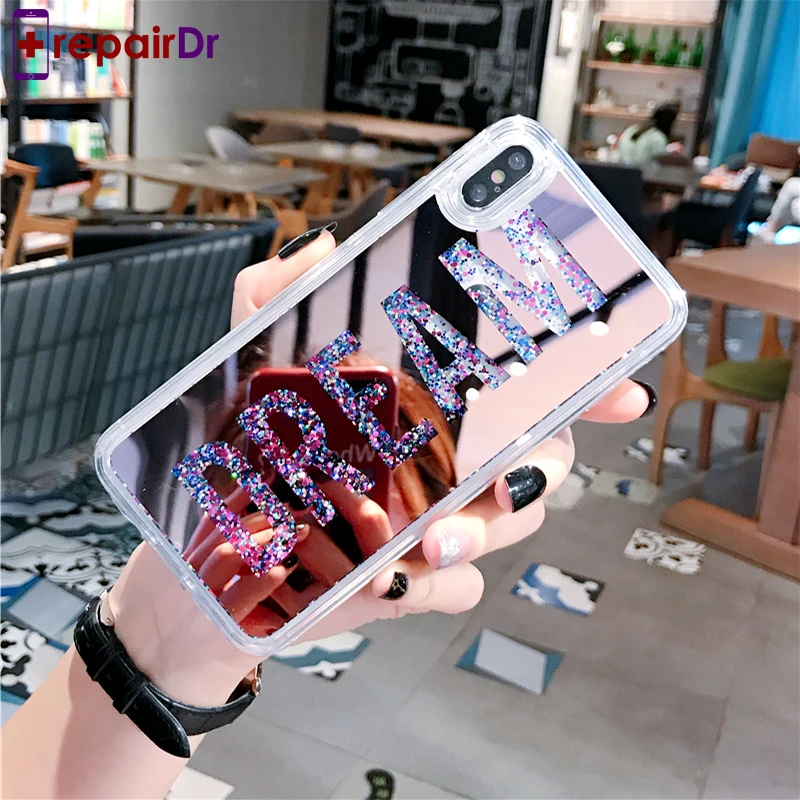 Роскошный чехол для телефона iPhone X XR XS Max Dream зеркальный блестящий динамический