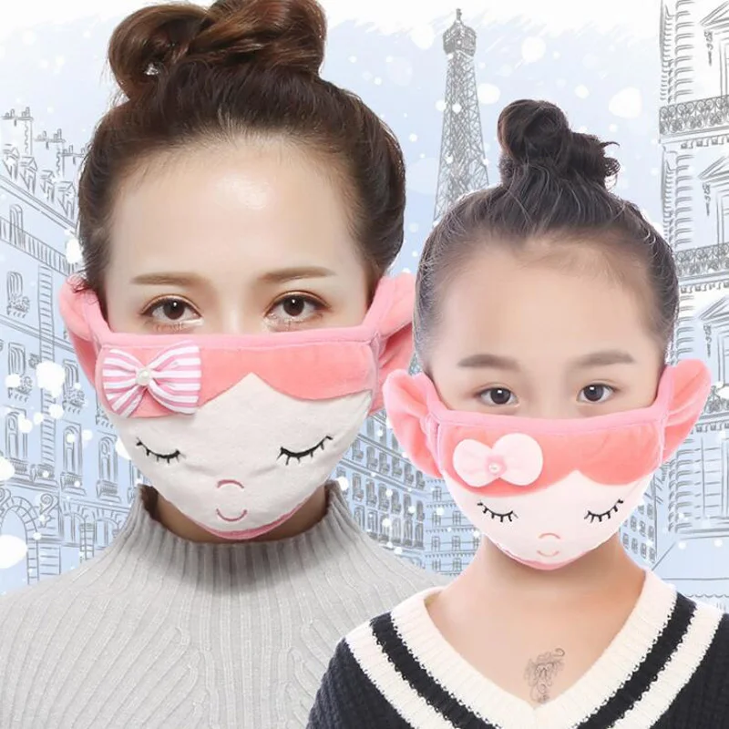 Новый зимний мультфильм милый пыле теплый с защитой от уха 2 в 1 маски|cute mask|mask