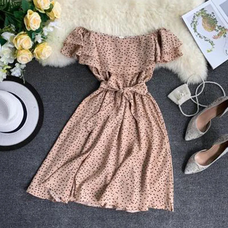 Новое летнее шифоновый богемный платье с цветочным принтом на одно плечо