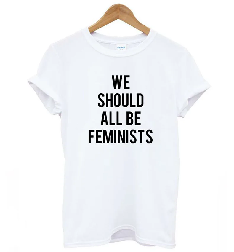 Футболка женская хлопковая с надписью we be all feminists|Футболки| |