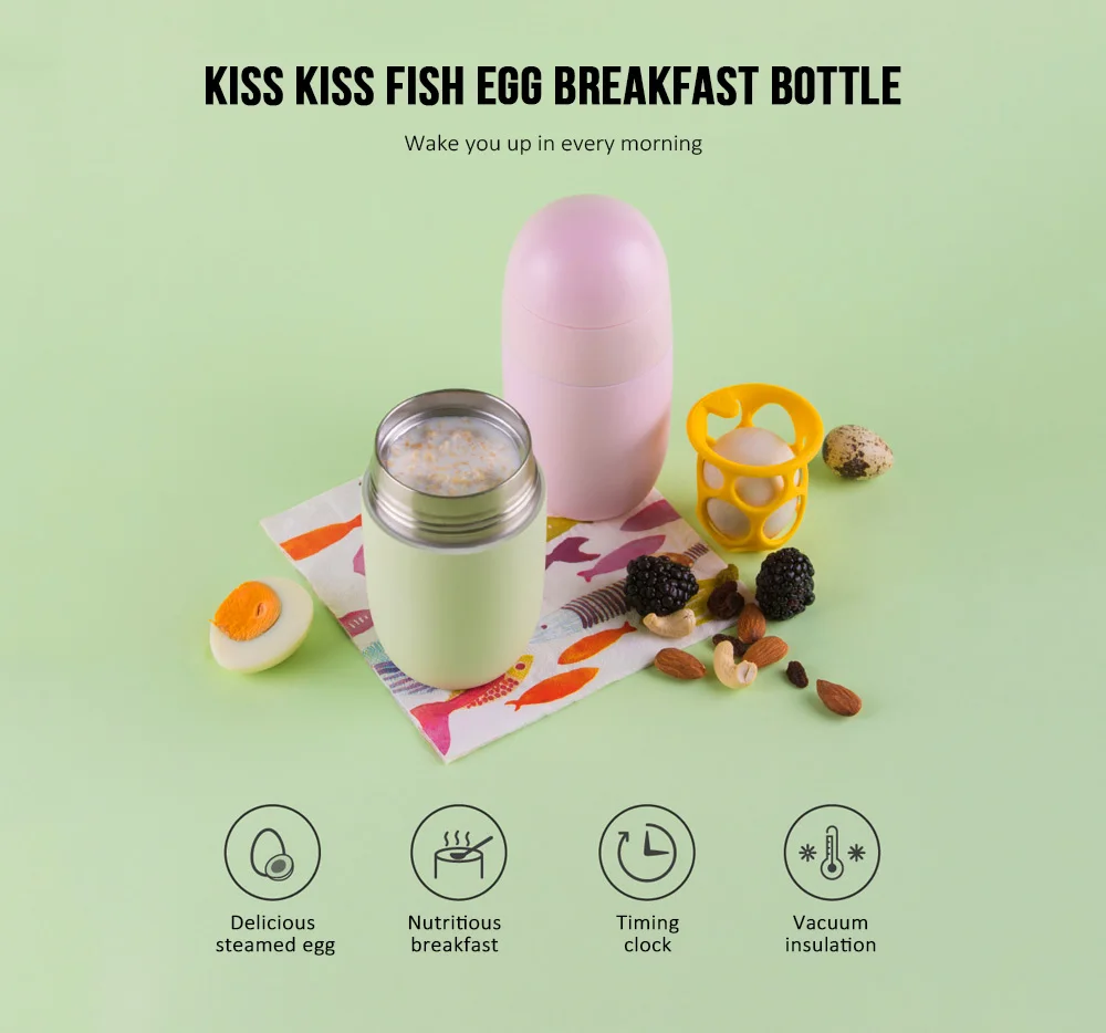 Xiaomi Kiss поцелуй рыбок яйцо бутылка для завтрака умный термос холодной изоляции чашка тушеное яйцо домашнее питательное каша бутылка