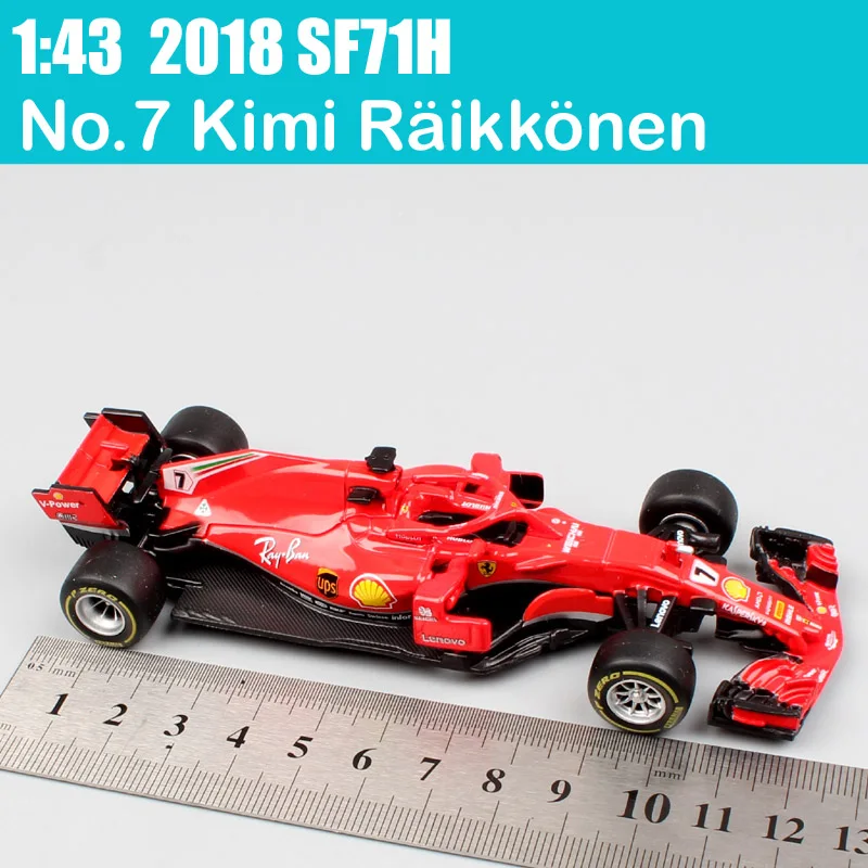 2018 SF71H No.7 Kim Детские 1:43 весы BBurago Racer RB14 SF71H SF70H Kimi Raikkonen Себастиан Vettel литье под давлением № 3 модели автомобилей, игрушки - Цвет: 2018 SF71H No.7 Kim