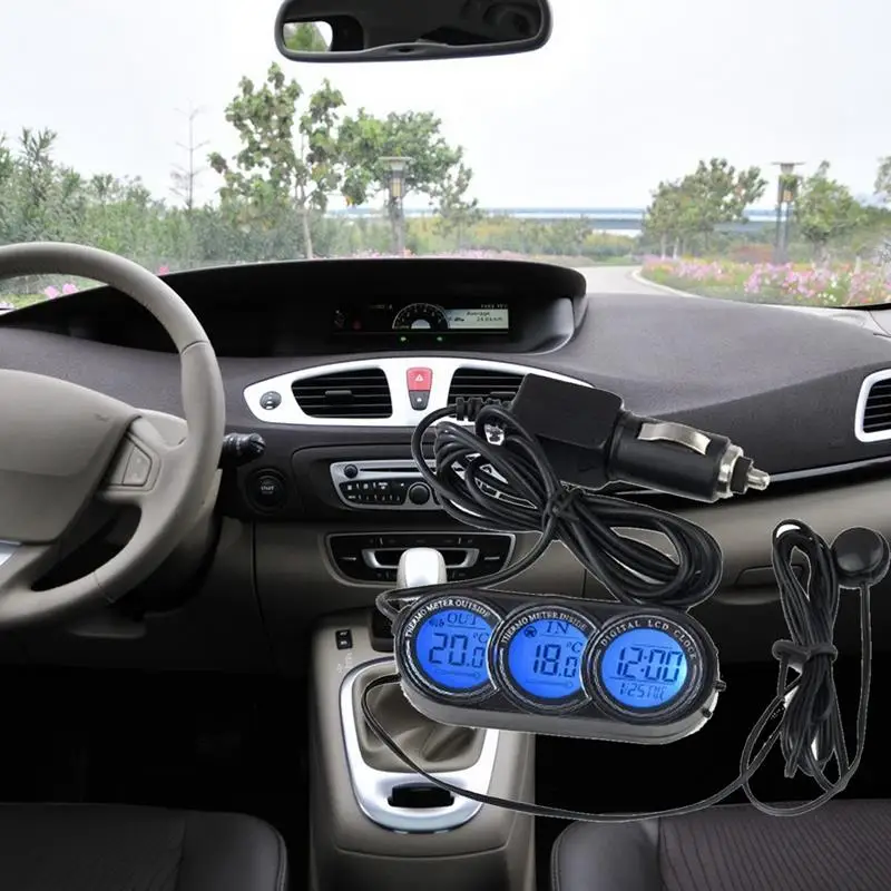 Многофункциональные часы для автомобиля автоматический цифровой ЖК-термометр
