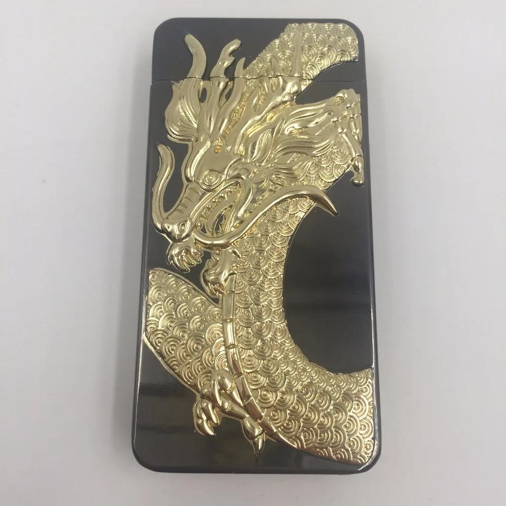 Электронная usb зарядка двойная плазменная дуговая Зажигалка перезаряжаемый электронный импульсный Зажигалка китайский Дракон Форма зажигалка для подарков