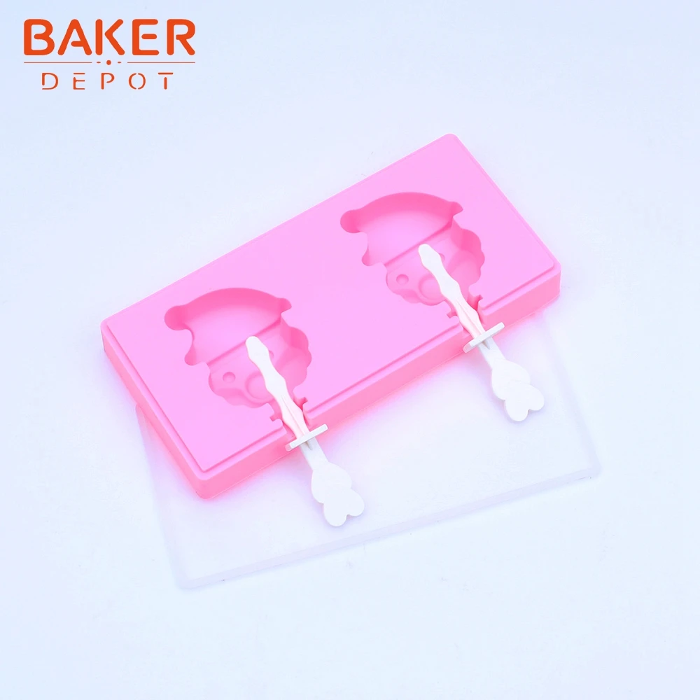 BAKER DEPOT силиконовая форма для мороженого Санта мороженое на палочке сделай сам