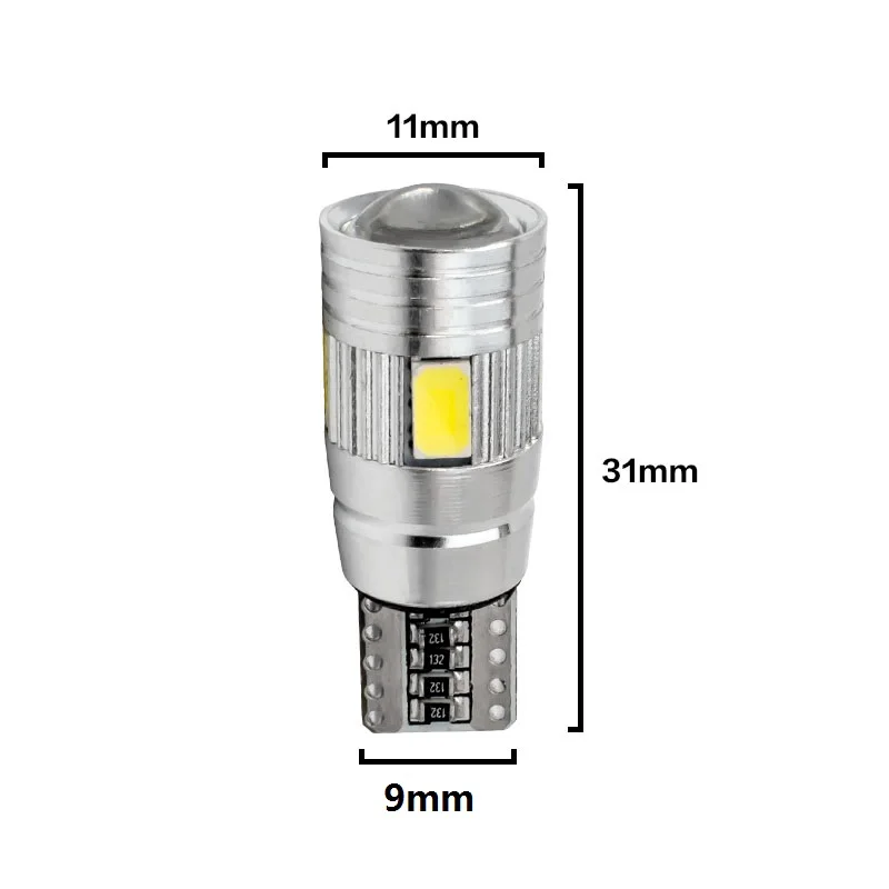 Суперъяркая светодиодная CAN шина T10 6 SMD 5630 без ошибок автомобильная лампа с