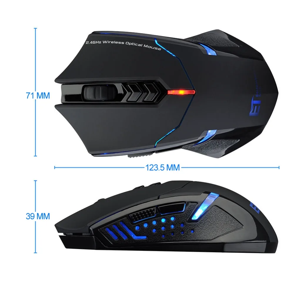 Беспроводная игровая мышь ET X 08 2000DPI регулируемая 2 4G профессиональная геймерская