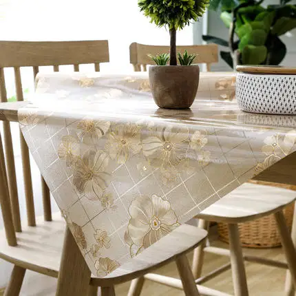 B 1.0mm coloured soft glass table cloth, plastic table mat Rectangle Waterproof table Oil cloth Table Cover Decor Kitchen Table cloth - Цвет: B 1.0mm