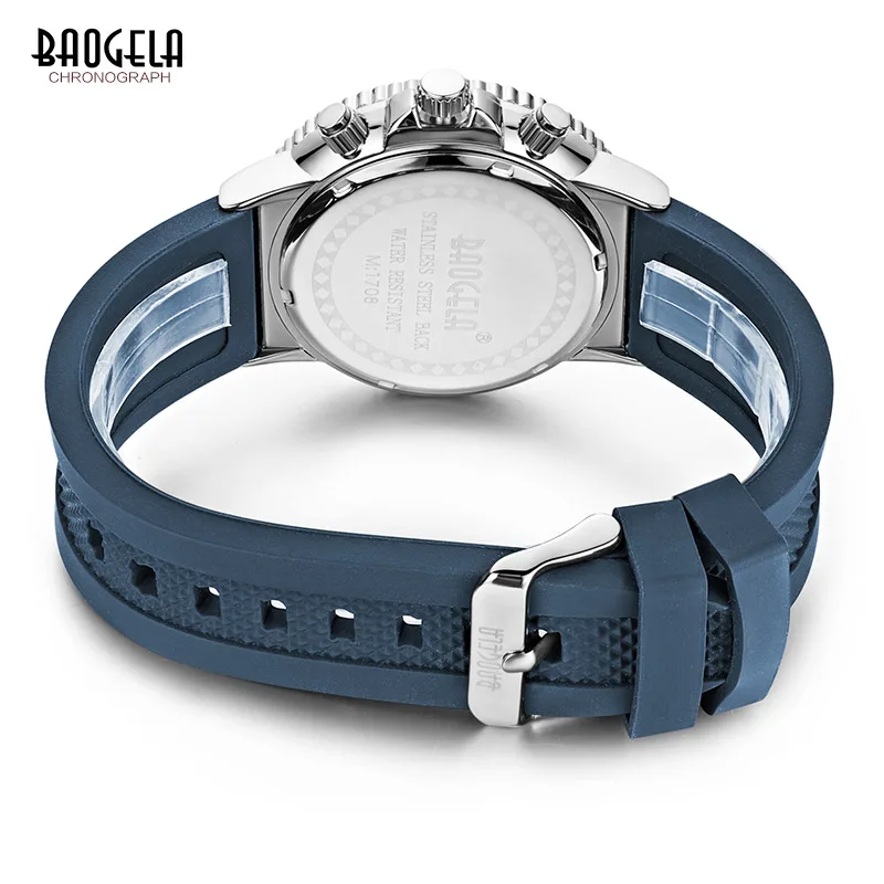 

Baogela Chronograph Quartz Watches for Men Boys Fashion Casual Man's Waterproof Analogue Wristwatch Luminous Hands Blue 1708G-1