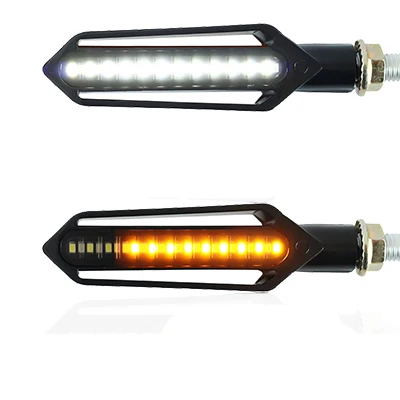 2pcs Front DRL Мотоцикл поворотники задний светильник светодиодный течёт вода мигающий мигалка тормоз/ходовой светильник DRL мигалка задний фонарь для Honda - Цвет: 2pcs Front DRL