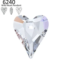1 piece 100 original crystal from swarovski 6240 wild heart pendant austrian loose beads rhinestone for diy jewelry making