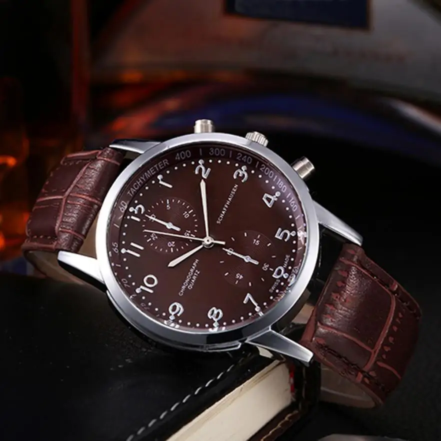 BAOLANDE watch women Hot Sale Unisex's Wristwatchs Stainless Steel Case PU Leather Strap Analog Dial Quartz Wrist Watch | Наручные
