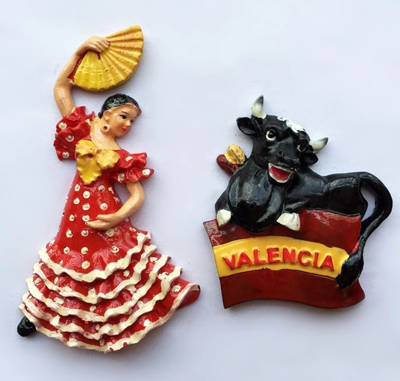 Испанская коррида и танец фламенко 3D холодильник магнитные наклейки