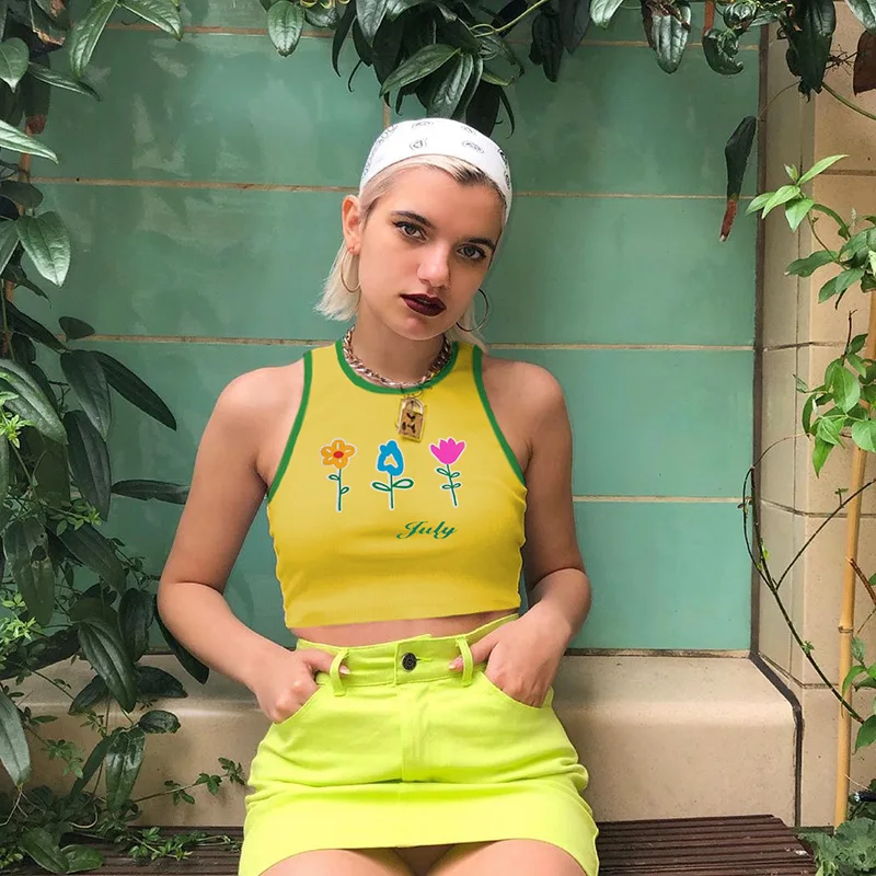 Shstyle/желтый топ без рукавов из хлопка для женщин лето 2019 праздничная одежда