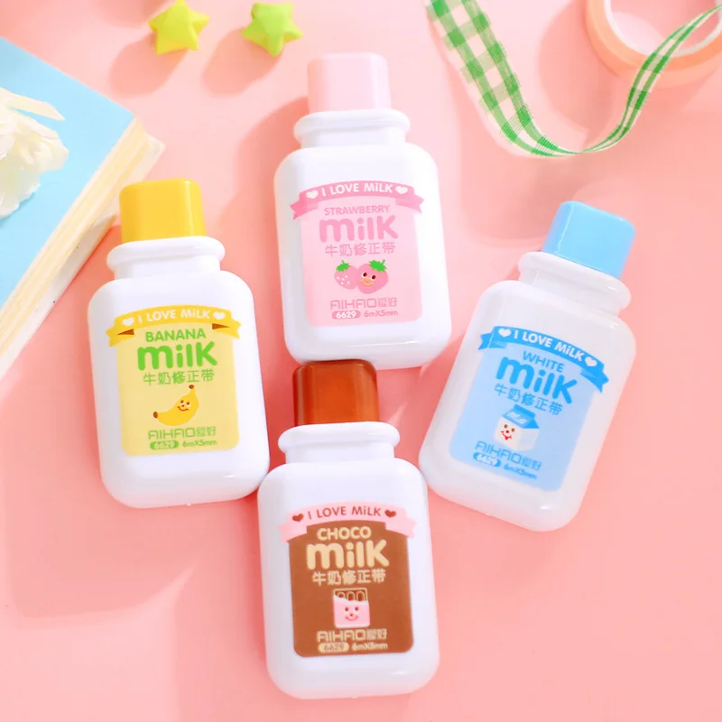 Корректирующая лента Kawaii White Out для молочной бутылки Канцтовары школьные