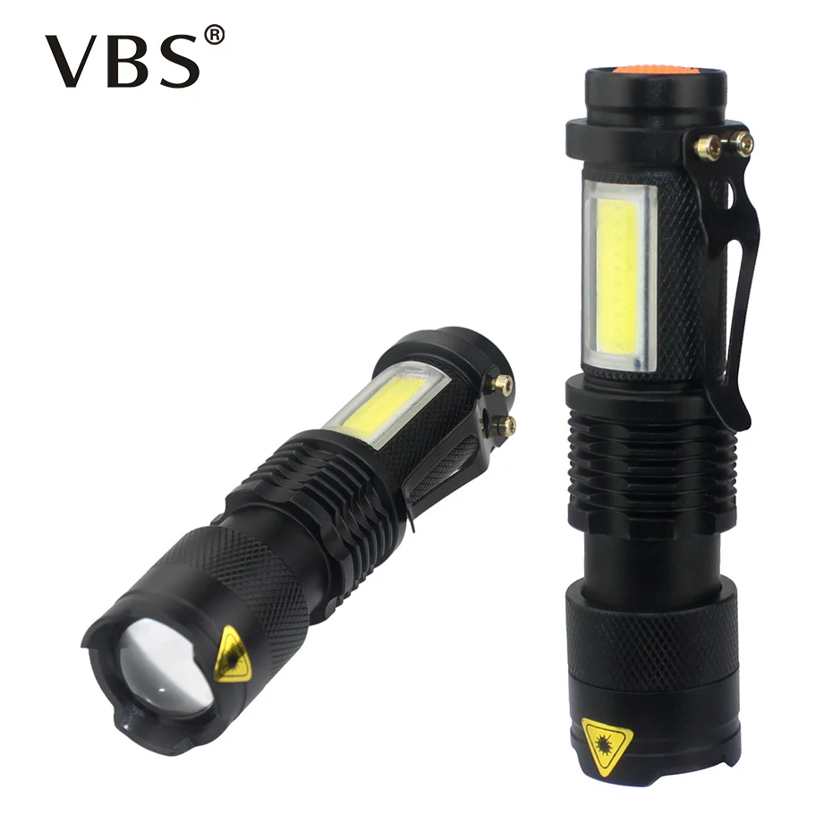 XML Q5 + COB LED Портативный Led Фонарь с приближением 3800LM Мини светодиодный фонарик AA 14500