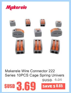 20 шт./лот) Makerele 222-413 Универсальный компактный проводка 3 штифтов проволочный коннектор, проводниковый блок выводов AWG 28-12