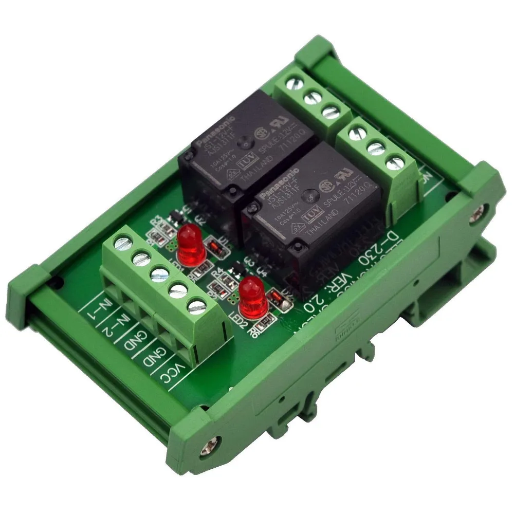 Интерфейсный модуль реле мощности 2 SPDT 10Amp с креплением на DIN-рейку для